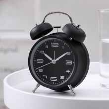 (black) Multifunctional retro luminous ringing alarm clock