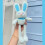 (  blue) Toy Rall Pulling Ear Doll Pulling Rabbit Pendant Funny Plush 1