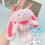 (  Pink) Toy Rall Pulling Ear Doll Pulling Rabbit Pendant Funny Plush 1