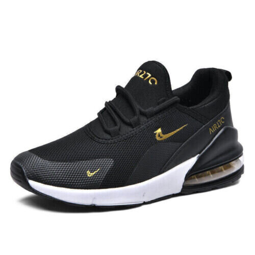 (Black ? Gold, UK9 / EUR 44) Mens Womens Gym Trainers Casual Sports