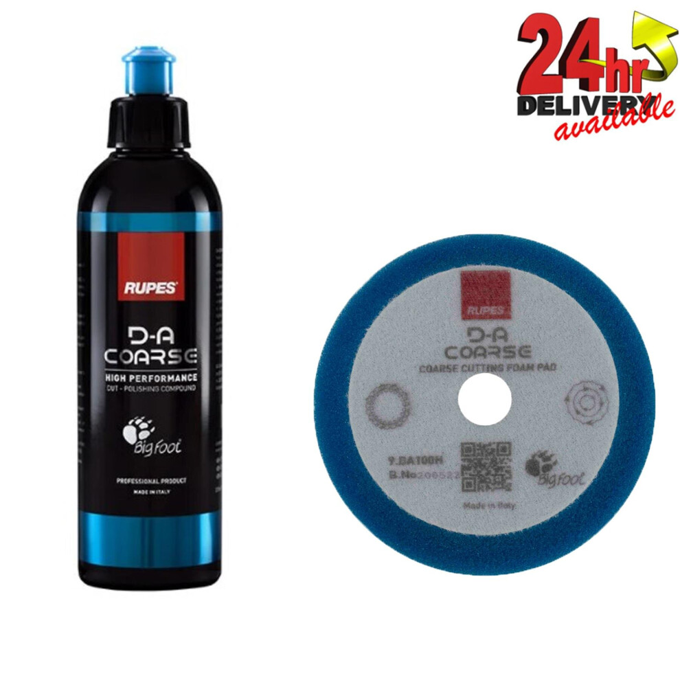 Rupes Bigfoot Da Coarse Compound Polish Gel 250Ml With Coarse Foam Pad 9.Da100h 5060859871065
