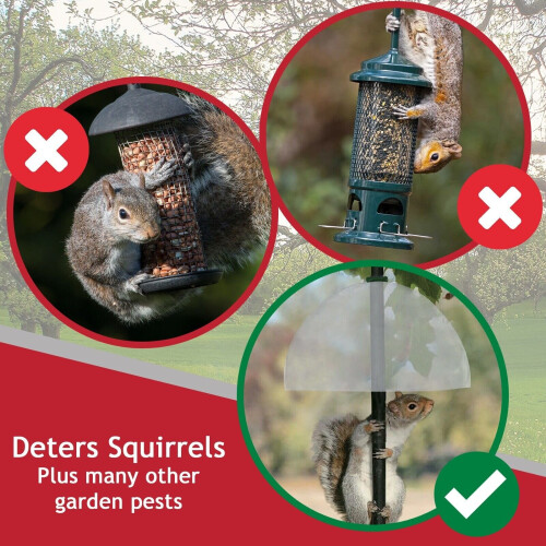 SPARES2GO Squirrel Baffle Dome Adjustable Hook Bird Feeder Hanging Guard (Pack of 4) 2