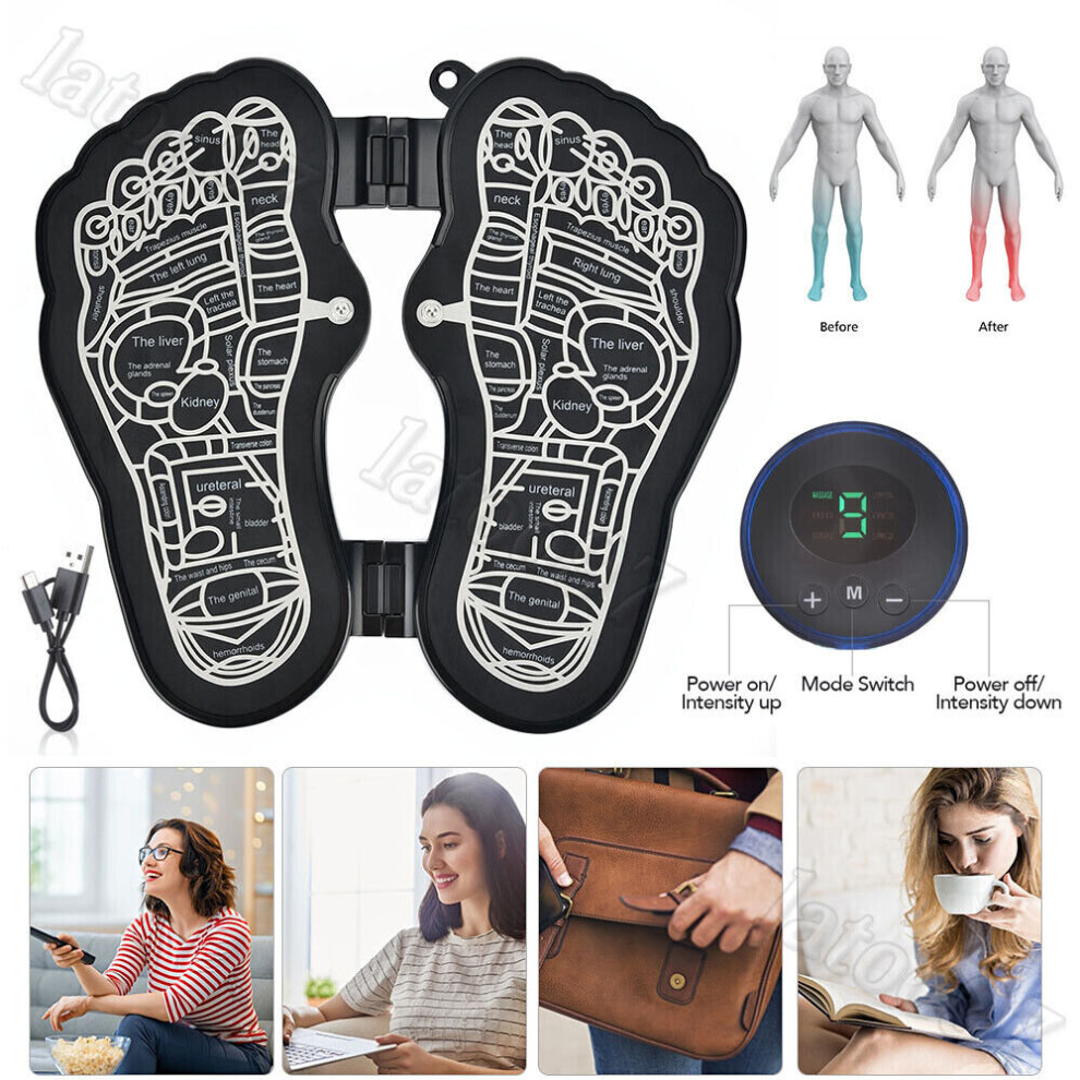 Mdsrjone Electric Folding Foot Stimulator Massager Ems Bioelectric Acupoint