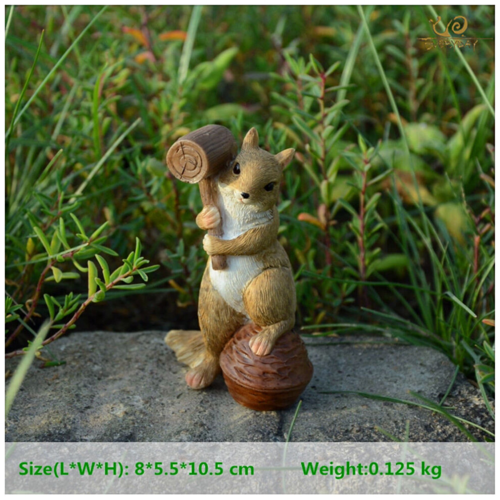 (Z12922A) Everyday Collection Squirrel Animal Figurine Miniatures Fairy Garden Ornaments Home Decoration