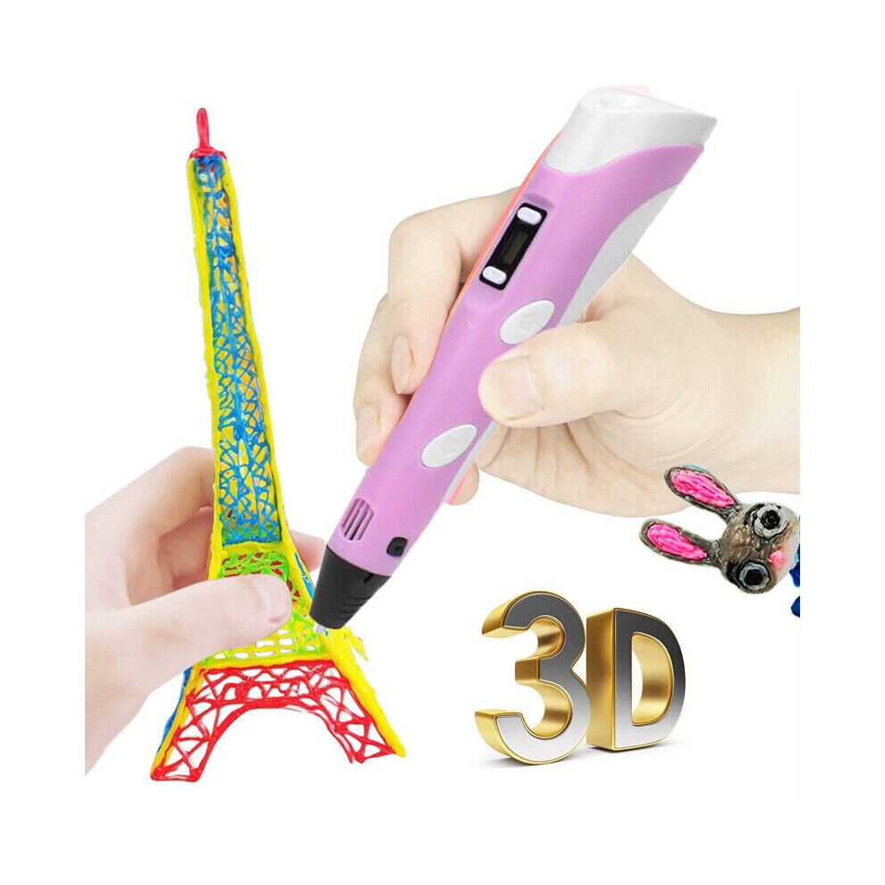 3D Print Pen Drawing Pen Set + 3M PLA Filaments 12 Colors USB Birthday