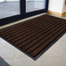 (Brown, 80X150 CM) Non-Slip Rubber Door Mat Indoor Outdoor Washable Rug Heavy Duty Dirt Trapper Welcome Doormats