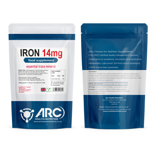 Elemental Iron 14mg RDA Ferrous Fumarate 365 Tablets 1