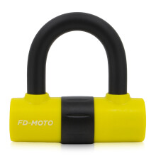 (Yellow) FD-MOTO Motorcycle Steel U Disc Lock Motorbike High Security PadLock Scooter