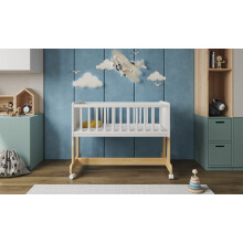 (White / Pine) SmartCrib | Smart 6in1 Bedside Crib 90x40cm with Aloe Vera Quilted mattress