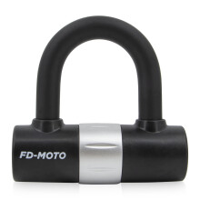 (Black) FD-MOTO Motorcycle Steel U Disc Lock Motorbike High Security PadLock Scooter
