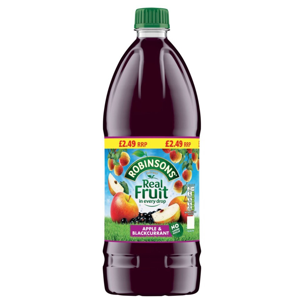 Robinsons Apple & Blackcurrant No Added Sugar Squash 2L (Pack Of 6)