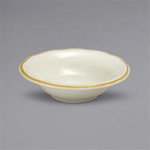 Buffalo F1560013710 Caprice Scalloped Edge China Fruit Bowl with Manhattan Gold Band