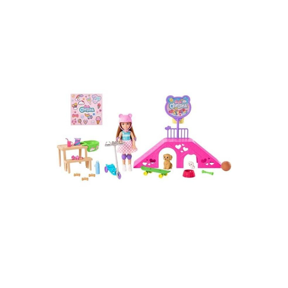Mattel Barbie Chelsea Doll And Skatepark Playset