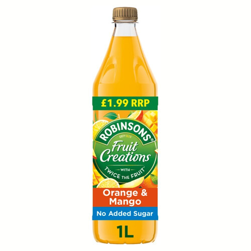 Robinsons Fruit Creations Orange & Mango Squash 1L (Pack of 6) 2