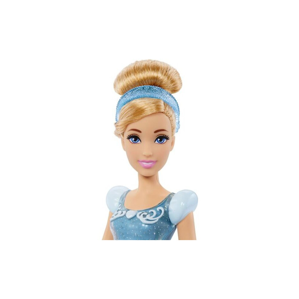 Mattel Disney Princess Cinderella Poseable Doll In Sparkling Outfit With Shoes & Tiara - Mthlw06