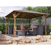 Wooden Gazebo 3x3m Pressure Treated Roof Shingles Utopia 300 Dunster House