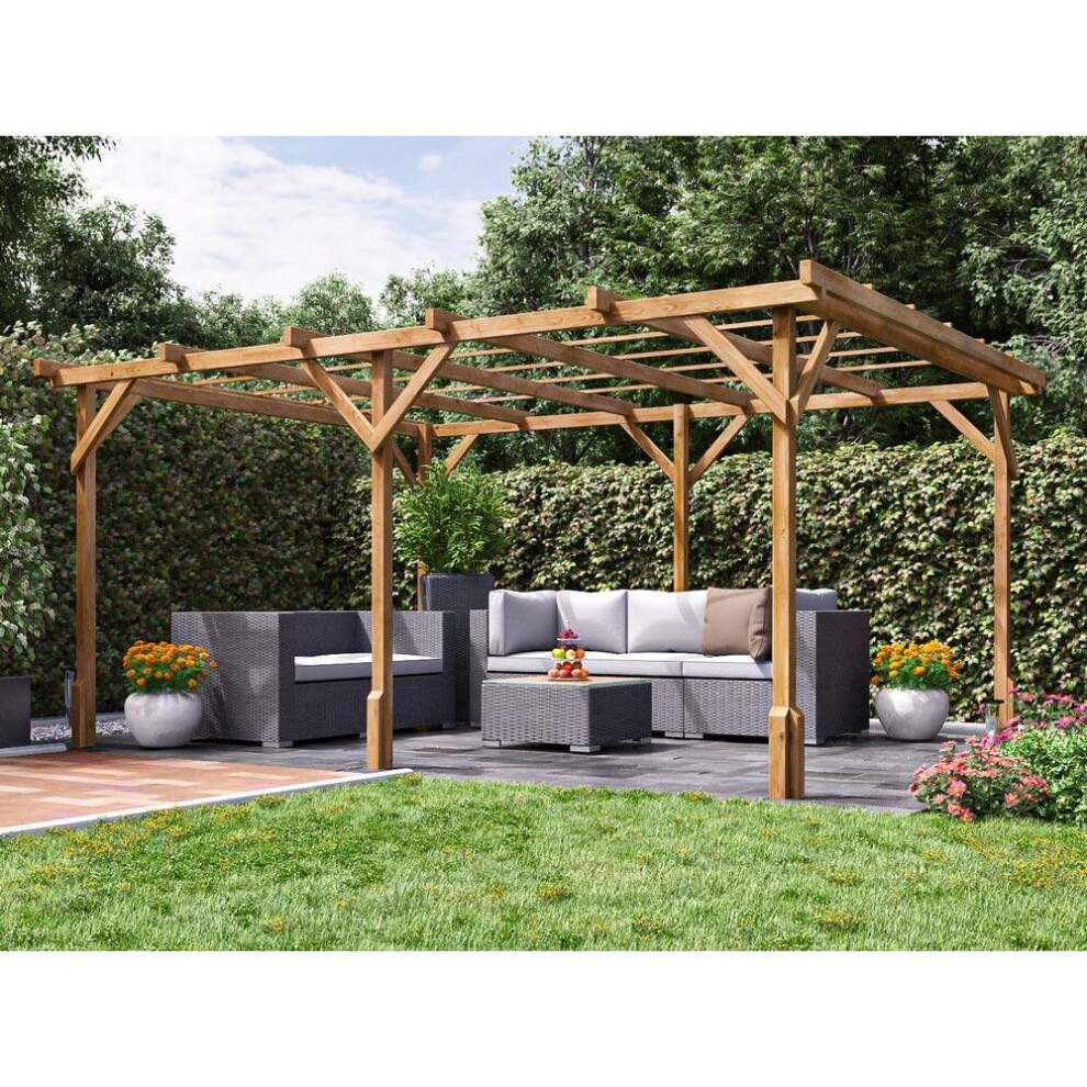 Dunster House Wooden Pergola Utopia 4m x 3m Garden Structure