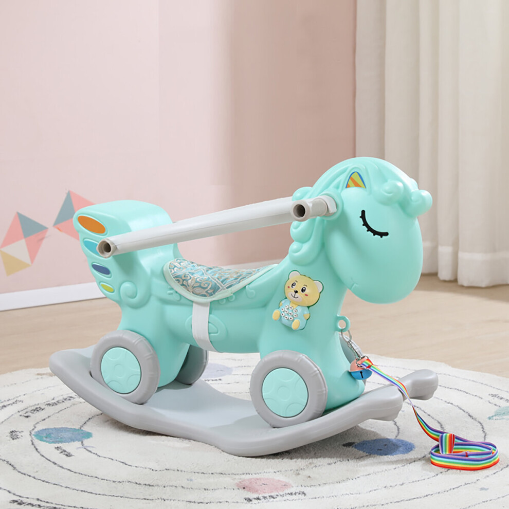 (Blue) WDW 2 in 1 Rocking Horse for Kids Balance Bike for Toddlers Kids Rocking Horse for 1Year and Above Size - 88L Ã 51H Ã 39W cm