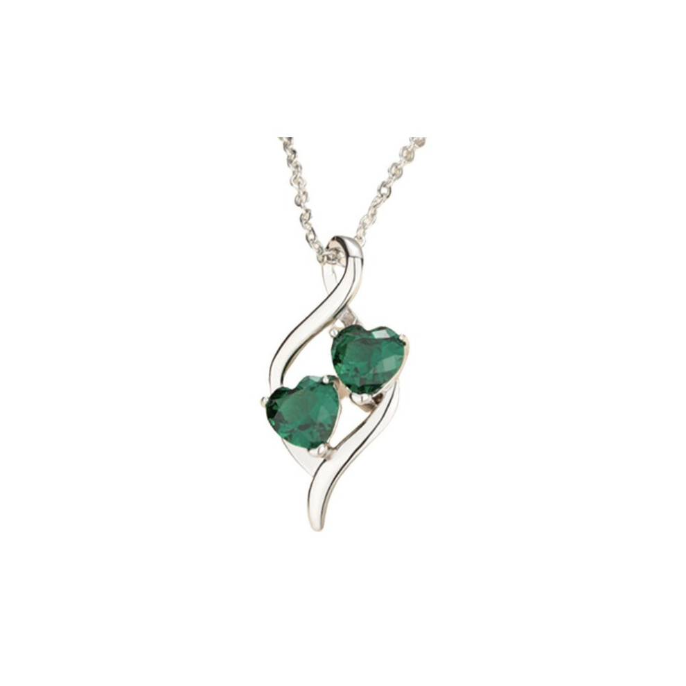 (GREEN) Twin Hearts Infinity Necklace