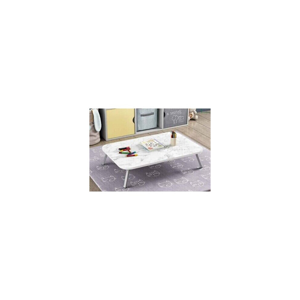 (White Marble) Folding Laptop Table Bed Stand Computer Desk Table