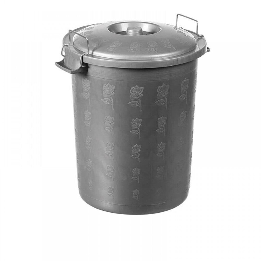 23L Rubbish Plastic Kitchen Bin Grey Dustbin Lockable