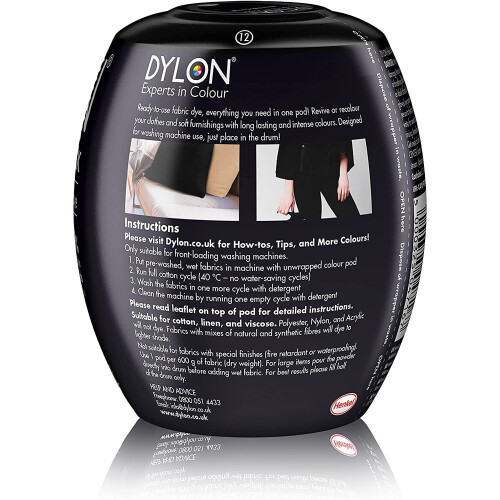 Dylon Dylon Washing Machine Fabric Dye Pod Intense Black, 350g 1