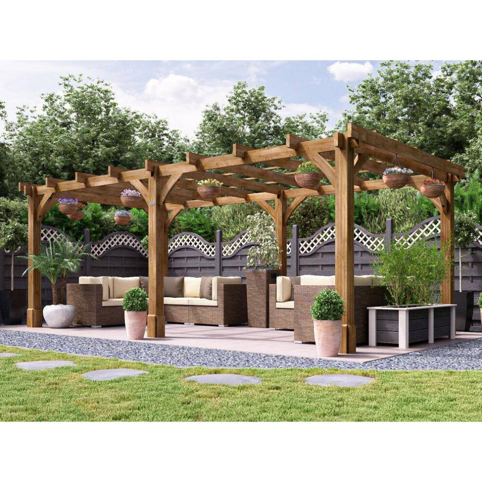 Leviathan Wooden Pergola 6m x 3m Heavy Duty Garden Structure DIY Kit