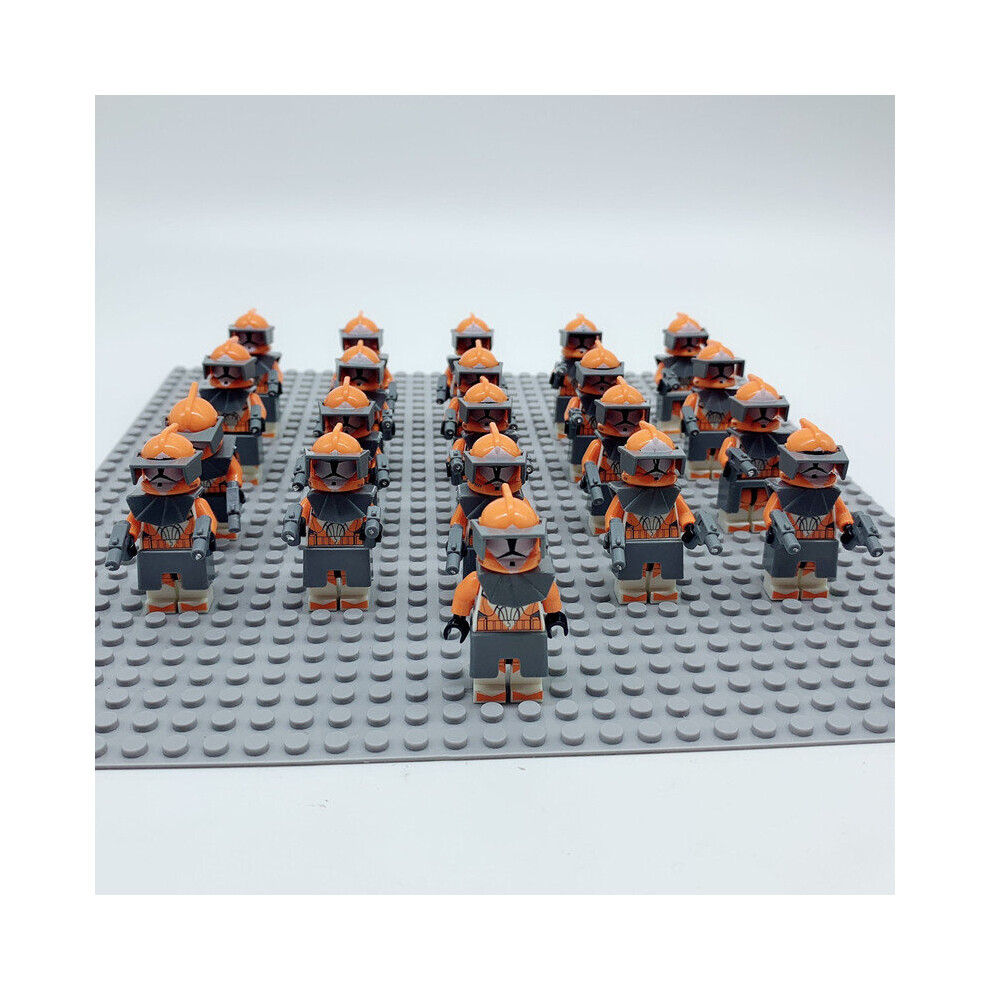 (Star Wars-Set 5) 21PCS New Star Wars figures Clone Troopers with Battle Armour Clone Orange Soldier Building Blocks Assembled Toys