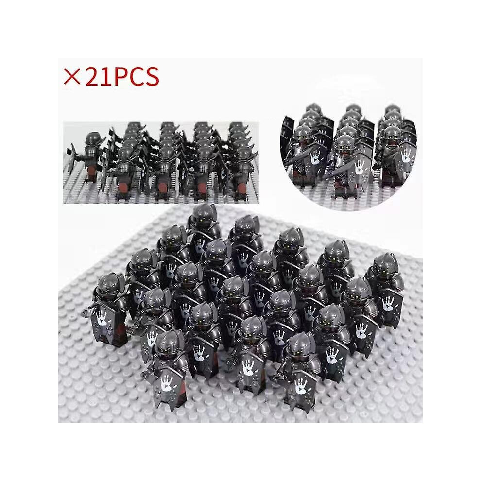 (Orcs 10) 21pcs Lord Of The Rings Army Orcs Building Blocks People Armored Military Battlefield Combination Toys