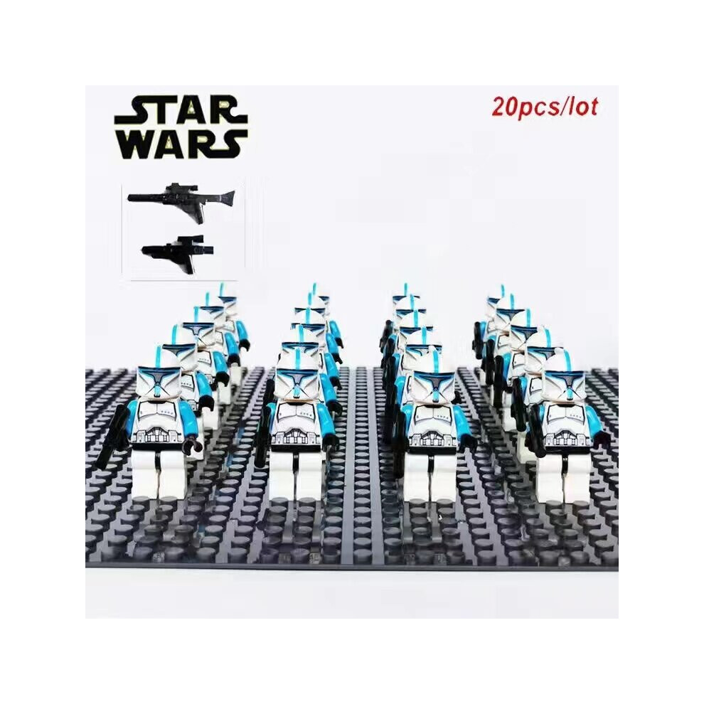 Photos - Action Figures / Transformers  20PCS Star Wars Stormtrooper Stormtrooper 501st 212th Rex Sith Soldier Building Block Doll Toy+Base(Star Wars-Set 10)