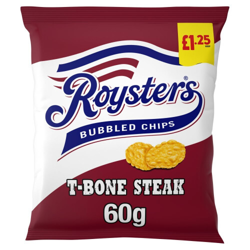 Roysters T-Bone Steak Crisps 60g (Pack of 20) 1