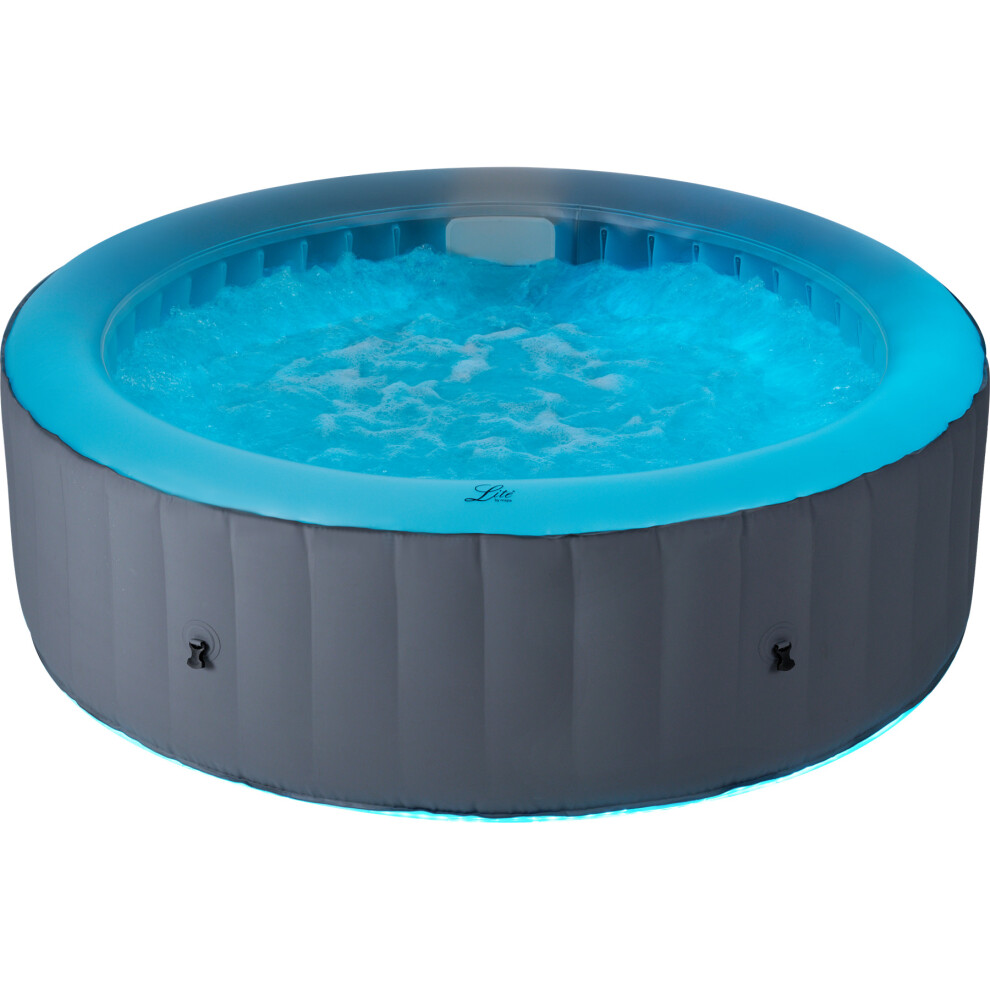 Mspa Lite Glow Round 6 Person Inflatable Hot Tub Portable Pool
