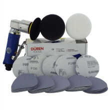 75mm Mini Air Sander/Polisher Kit (3") 50 Sanding Discs + Polishing & Foam Heads