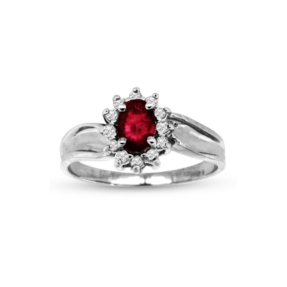 Photos - Ring Louis Creations RL1478RD-8 0.67 CTTW Natural Heated Ruby & Diamond Fashioon  Set, 14K Gold - Size 8