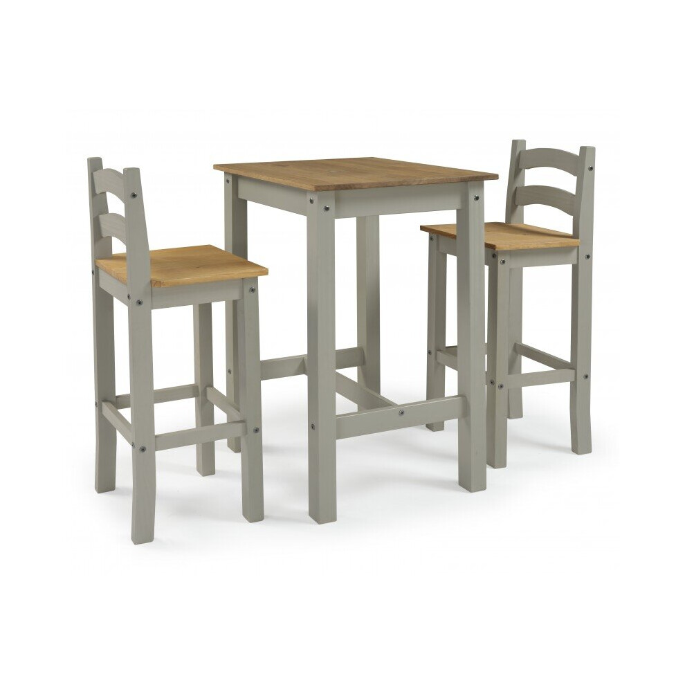 Corona Grey Wax Bistro Set Dining Furniture