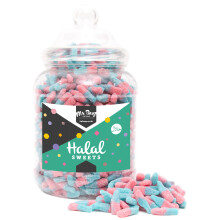 (Large Jar 1700gm) Halal Fizzy Blue Sweet Bottles Novelty Gift Jar