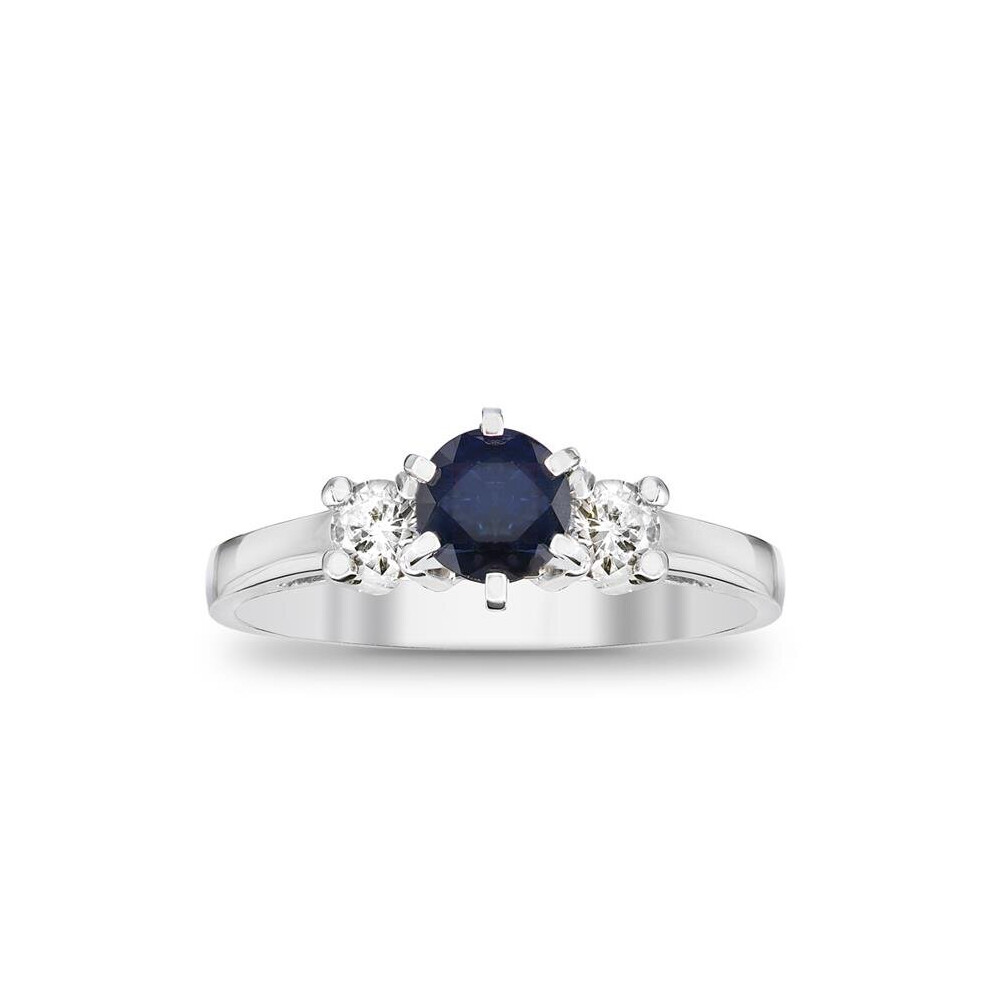 Photos - Ring Louis Creations RL613SD-CS-7.5 0.83 CTTW Sapphire & Diamond Engagement , 14K Gold - Size 7.5