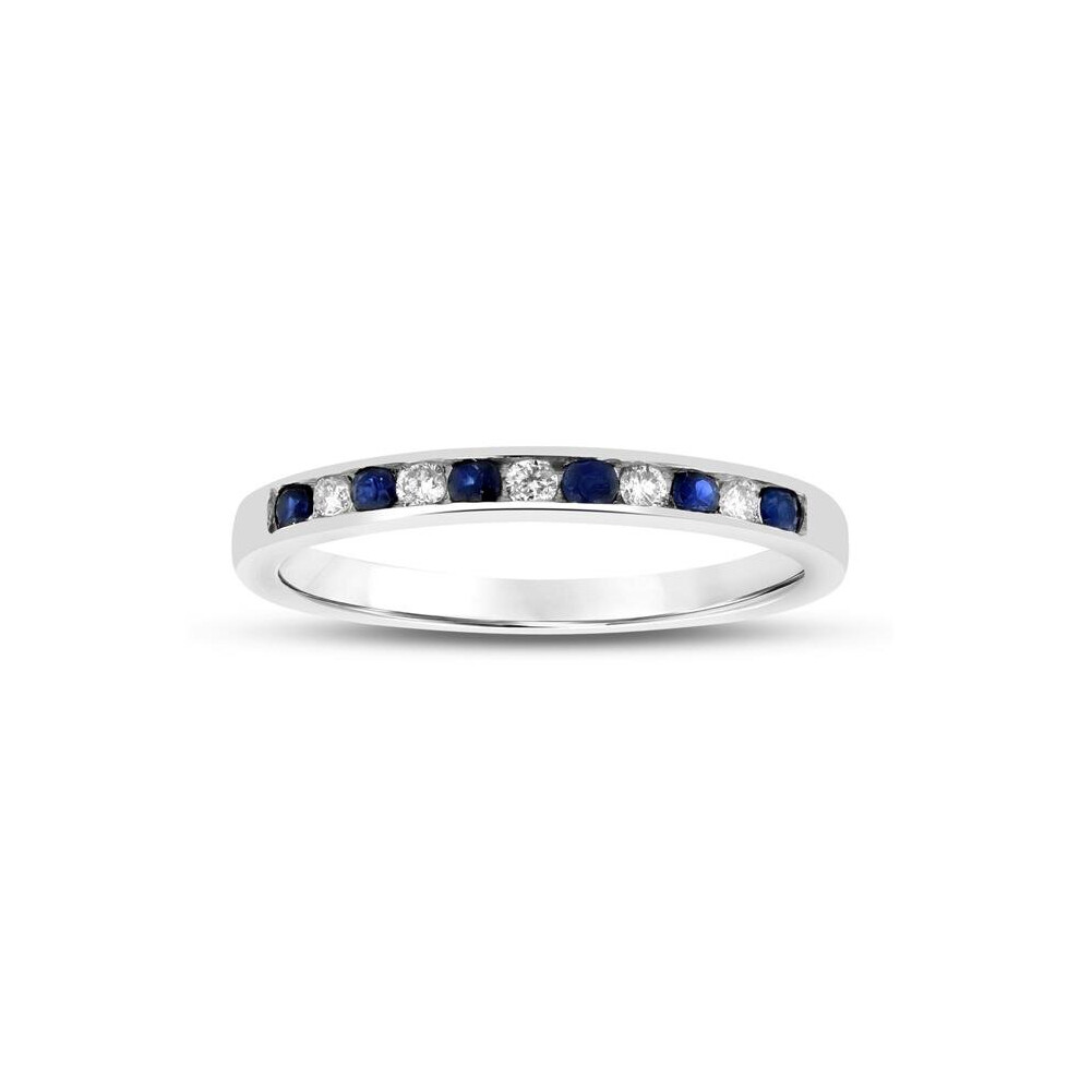 Photos - Ring Louis Creations RL2885SD-6.5 0.27 CTW Diamond & Sapphire Band, 14K Gold - Size 6.5