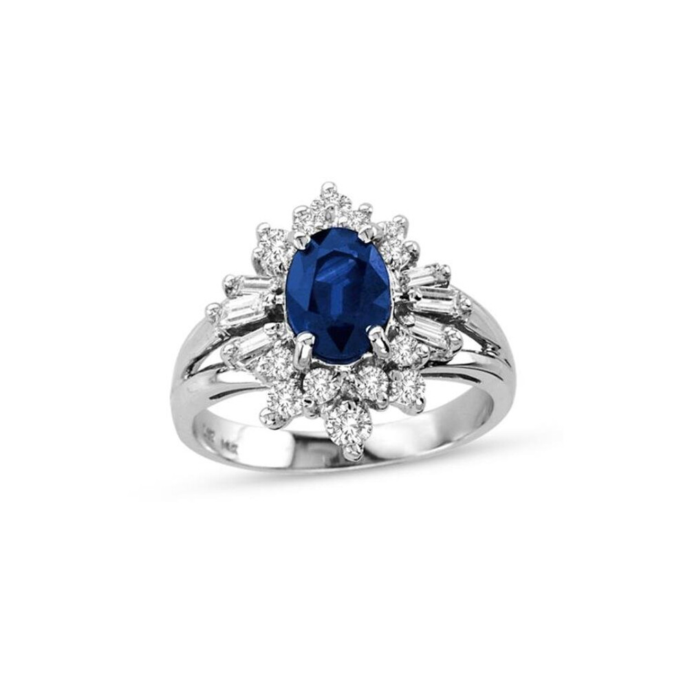 Photos - Ring Louis Creations RL1589SD-9 2.66 CTTW Sapphire & Diamond Fashion , 14K Gold - Size 9