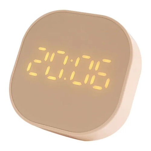 (Flesh Pink) Alarm Clock Luminous Mute LED Multifunctional Digital Clock Light