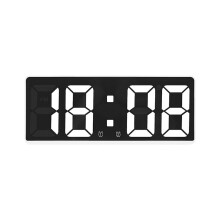 (White) Anti-disturb Funtion LED Clocks Digital Alarm Clock Voice Control Teperature
