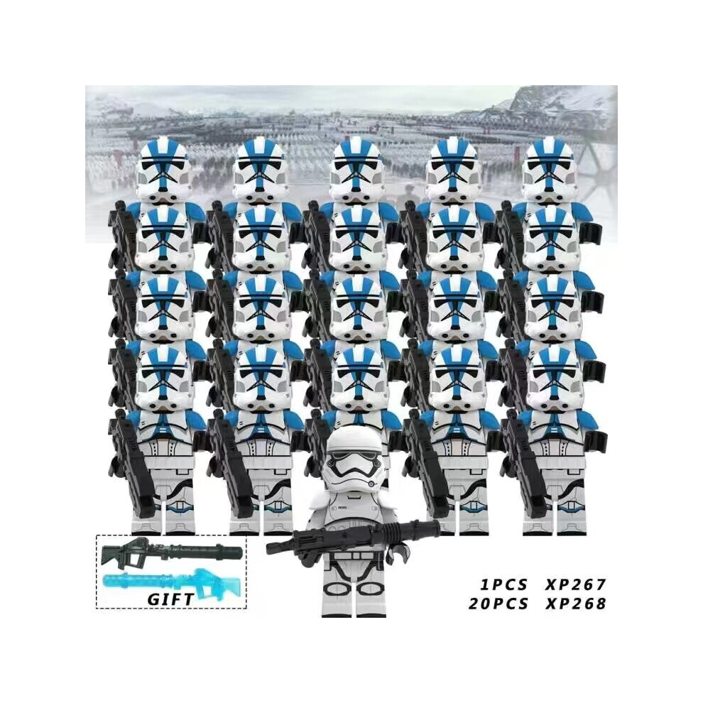 (Star Wars-Set 10) Fit Lego Star Wars Movie Series Clone Troopers Minifigures Kids Toys Gifts 21PCS/Set