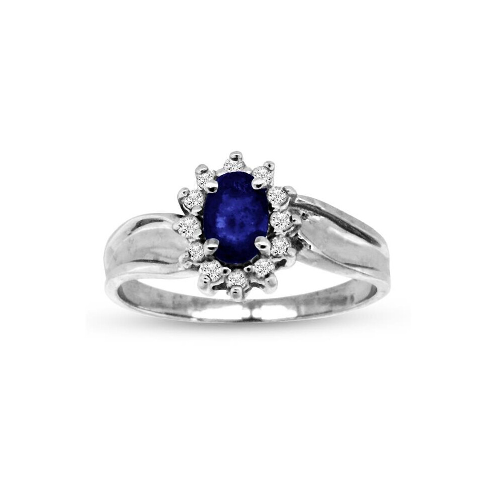 Photos - Ring Louis Creations RL1478SD-8.5 0.67 CTTW Sapphire & Diamond Fashion  Set, 14K Gold - Size 8.5