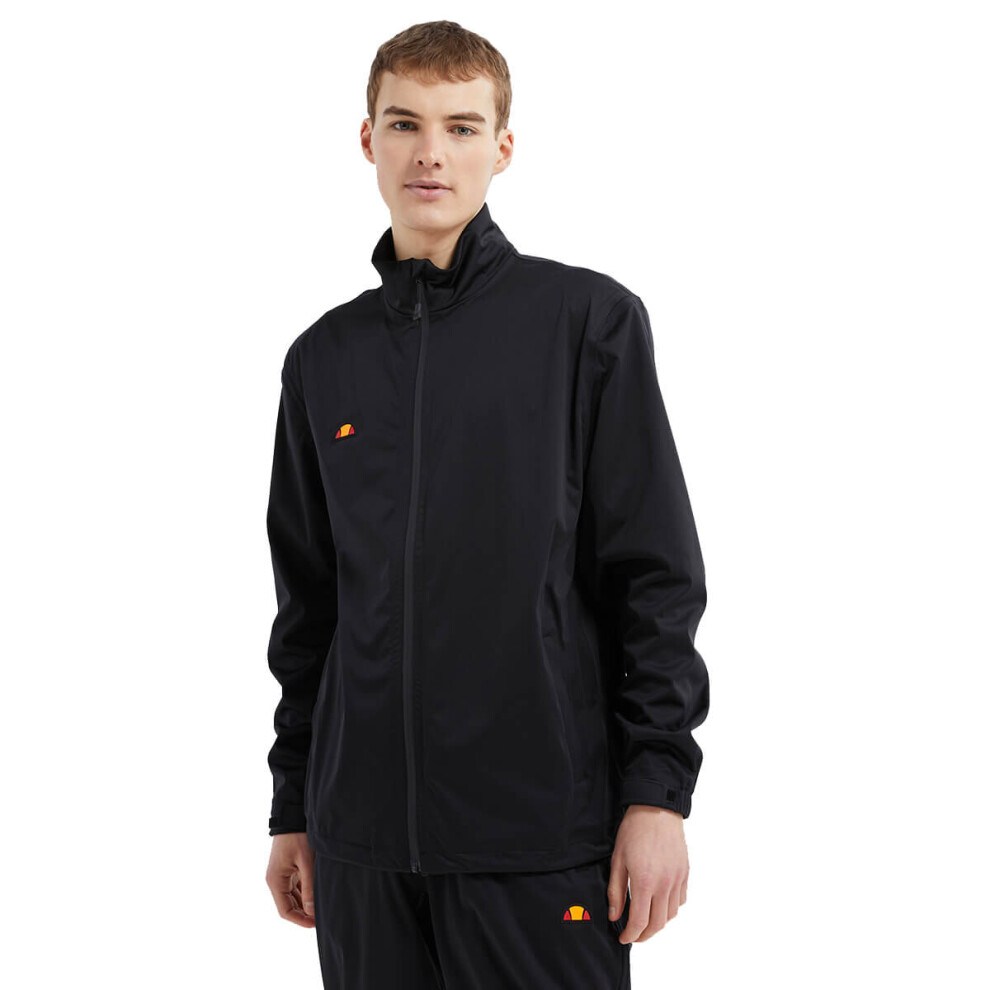 (L, Black) Ellesse Mens 2023 Karlia Taped Seams Adjustable Cuffs Waterproof Golf Jacket