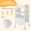 Costway Kids' Kitchen Step Stool Wooden Folding Toddler Standing Safety Tower 7