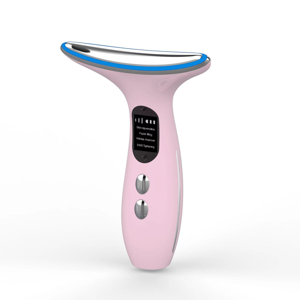 Mdsrjone Pink (Pink) Lifting Machine Neck Massage Tool Skin Care Ems Led Photon Firming Rejuvenation Anti Wrinkle