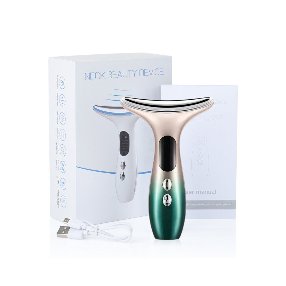 Mdsrjone (Colorful) Lifting Machine Neck Massage Tool Skin Care Ems Led Photon Firming Rejuvenation Anti Wrinkle
