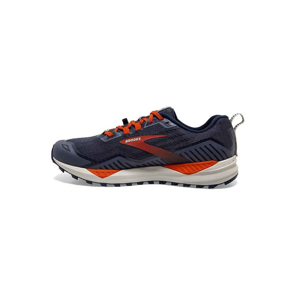 Brooks 1103401D418-10 Mens Cascadia 15 Trail Running Shoe, Navy, Orange & Pelican - Size 10