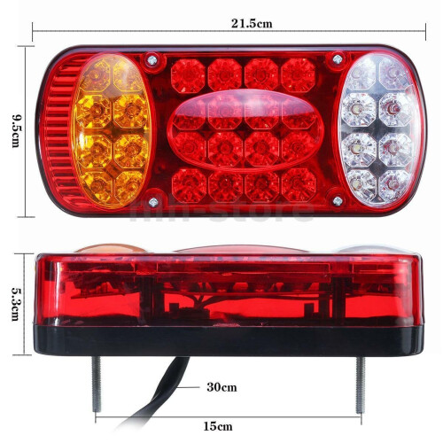 2x 12V 32LED Rear Stop Lights Tail Brake Indicator 5 Function Truck 2