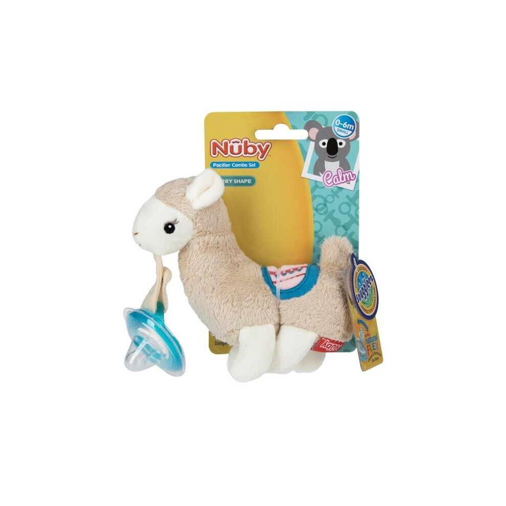 Nuby 2362506 Natural Cherry Shape Nuby Plush Llama Pacifinder Baby Teether, Case of 12